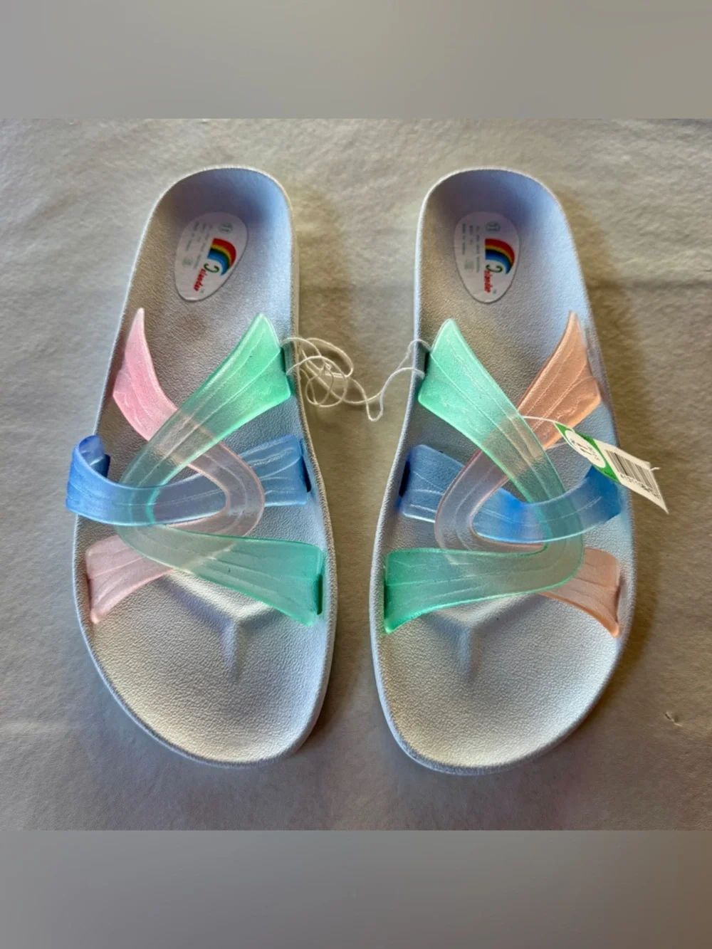 Vintage Islander Women's Pastel Multi-Color Slide Sandals (11) - Picture 3 of 16